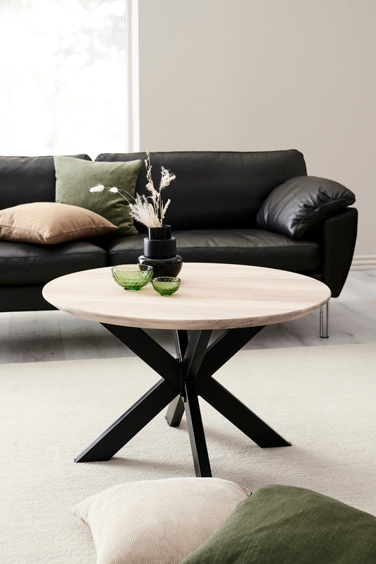 Rundt sofabord plankebord